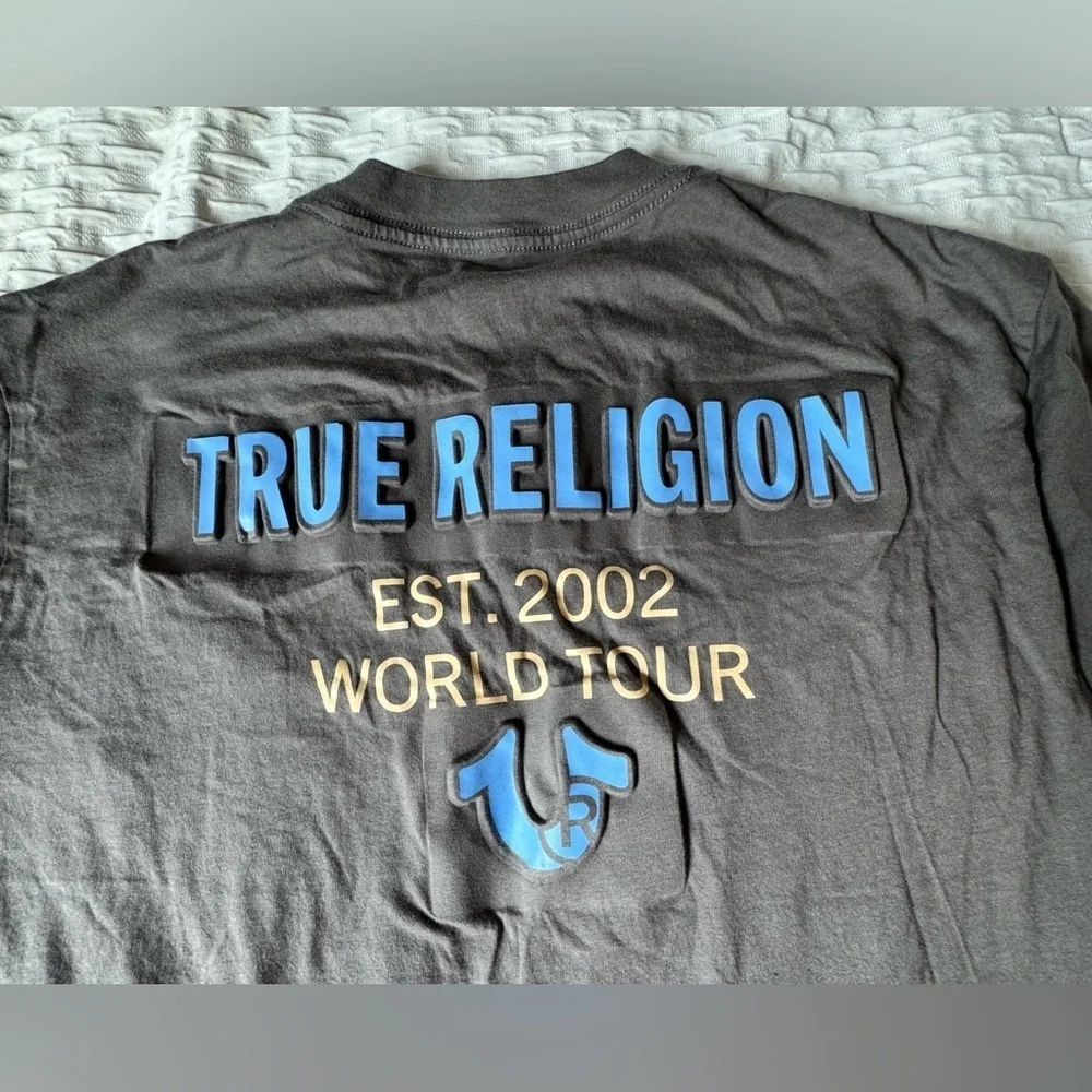 True Religion Grey Short Sleeve Tee with Logo XL